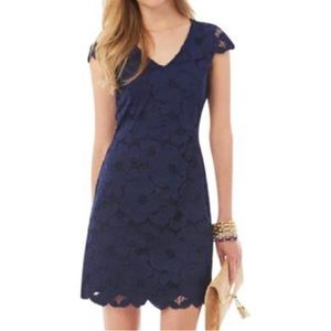 Lilly Pulitzer Dixie Navy Floral Lace Dress